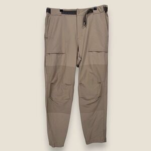 REI Co-Op Screeline Technical Pants Beige Brown Belted Zip Pockets Men 38x32